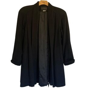 Vintage David Benjamin Made USA Black Wool Blend Long Coat Women's 8 Read
